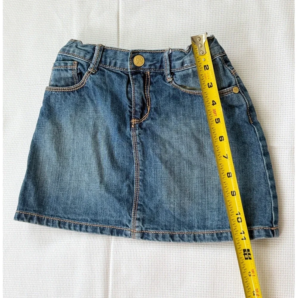 Gymboree Girls Medium Wash Denim Mini Skirt Adjustable Waist Size 6